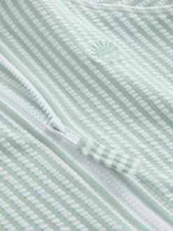 Next Vert à la menthe - Ensemble maillot de bain et chapeau anti-soleil rayé (3mois-7ans)