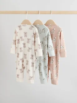 Next Vert à la menthe - Lot de 3 dors-bien sans pieds zippés pour bébé (0mois3ans) Outlet