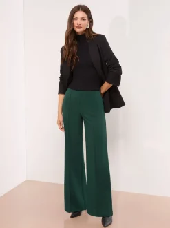 Lipsy - Pantalon large taille haute Vert Outlet