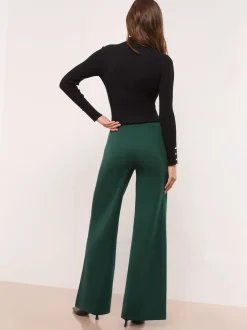 Lipsy - Pantalon large taille haute Vert Outlet