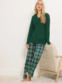 Long Tall Sally Vert - Pyjama Carreaux Outlet