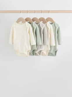 Next vert - Lot de 5 bodys à manches longues pour bébé Clearance