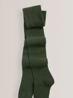 Next - Lot de 3 de collants pour l'école en coton riche Vert Outlet