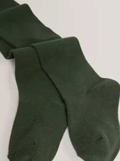 Next - Lot de 3 de collants pour l'école en coton riche Vert Outlet