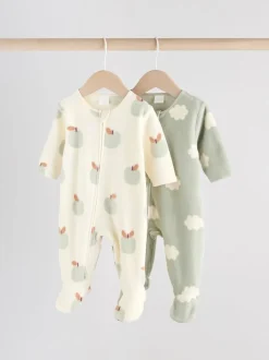 Next vert - Lot de 2 dors-bien bébé en micro polaire avec fermeture éclair bidirectionnelle Discount