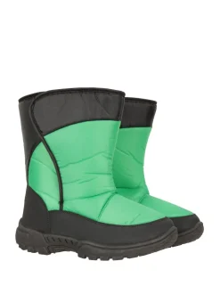 Mountain Warehouse Vert - Bottes de neige adaptatives Caribou Kids Single Rayure Sherpa Lined New