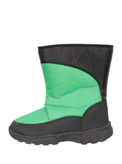 Mountain Warehouse Vert - Bottes de neige adaptatives Caribou Kids Single Rayure Sherpa Lined New