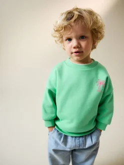 Next - Sweat imprimé All-over Col rond (3mois -7ans) Vert à palmiers New
