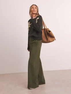 JD Williams Vert - Pantalons Jambe large Anthology By Premium Ponte