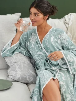 Laura Ashley - Peignoir Josette Vert Sale