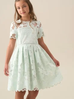 Angel & Rocket Vert - Robe Maeva en dentelle menthe Discount