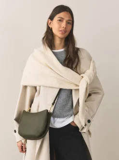 Next Vert - Sac à bandoulière en cuir avec scoop Best