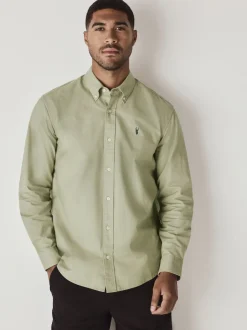 Next - Slim Fit (Slim Fit) - Chemise Oxford à manches longues vert Outlet