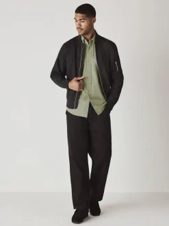 Next - Slim Fit (Slim Fit) - Chemise Oxford à manches longues vert Outlet