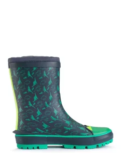 Start Rite Vert - Bottes en caoutchouc dinosaures à nouer Little Puddle Discount