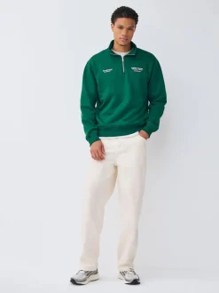 Next Vert - Sweat-shirt à col zippé à imprimé graphique simple Best