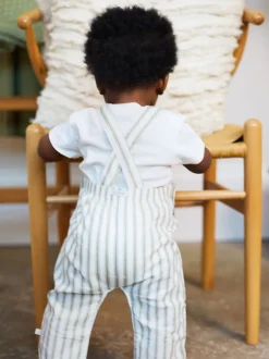 The Little Tailor Vert - Ensemble salopette et t-shirt tissé bébé Best