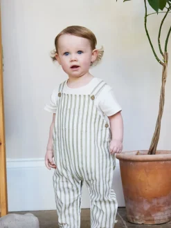 The Little Tailor Vert - Ensemble salopette et t-shirt tissé bébé Best
