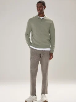 Next vert - Uni - Polo en Coupe classique à Manches longues Essential Hot