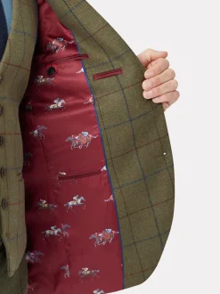 Brook Taverner Vert - Veste de costume en laine à carreaux Online