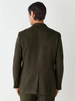 Next Vert - Veste de costume Coupe ajustée en laine à chevrons Discount