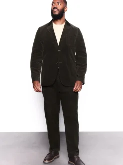 Next Vert - Veste de costume décontractée en velours côtelé Online