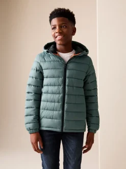 Next - Veste matelassée à capuche de poids moyen (3-17ans) Vert Clearance