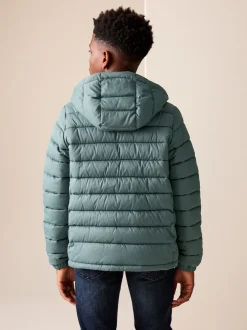 Next - Veste matelassée à capuche de poids moyen (3-17ans) Vert Clearance