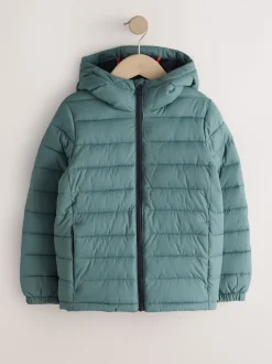Next - Veste matelassée à capuche de poids moyen (3-17ans) Vert Clearance