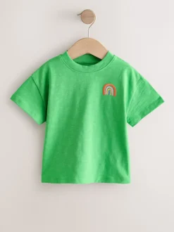 Next Vert arc-en-ciel - T-shirt brodé à manches courtes (3mois à7ans) New