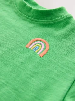 Next Vert arc-en-ciel - T-shirt brodé à manches courtes (3mois à7ans) New