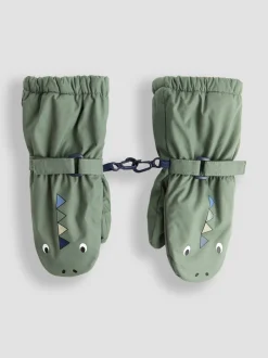 Jojo Maman Bébé Vert avec dinosaure - Moufles enuxux imperméable New