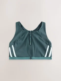 Next Vert bleu sarcelle - Haut de bikini raccourci Active à col montant Online