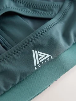 Next Vert bleu sarcelle - Haut de bikini raccourci Active à col montant Online