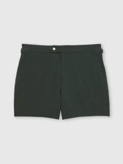 Reiss Vert bouteille - Short de bain Sun avec pattes d'ajustement sur les côtés Clearance