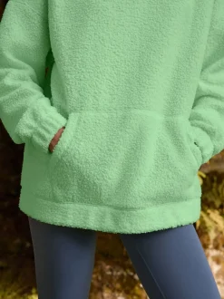 Next Vert citron - Sweat-shirt à capuche doux Borg à manches longues Best