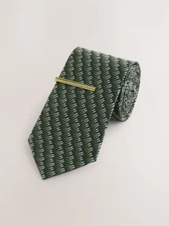 Next - Cravate de modèle Vert et blanc