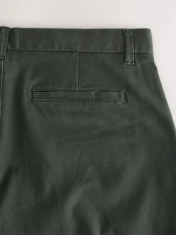 Next - Ajustement droit - Pantalon chino stretch vert foncé Clearance