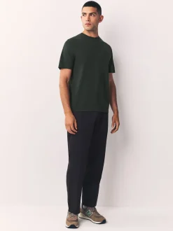 Next - Ajustement régulier - T-shirt Essential Col rond en coton Vert foncé Sale