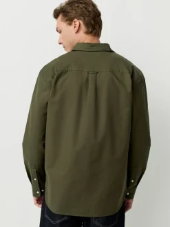 Next - Ajustement régulier - Chemise Oxford à manches longues vert foncé Clearance