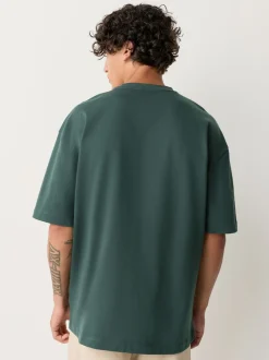 Next - Coupe ample - T-shirt épais Vert foncé Outlet