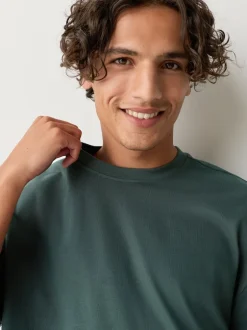 Next - Coupe ample - T-shirt épais Vert foncé Outlet