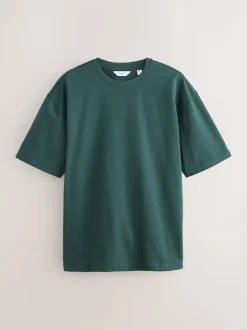 Next - Coupe ample - T-shirt épais Vert foncé Outlet