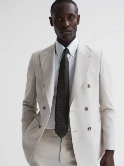 Reiss - Cravate à pois en soie Liam vert foncé Online