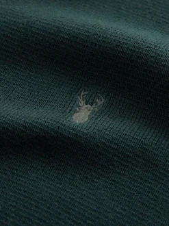 Next vert foncé - Logo cerf - Pull N.Premium Coupe classique 100% Coton Premium à fermeture éclair Hot