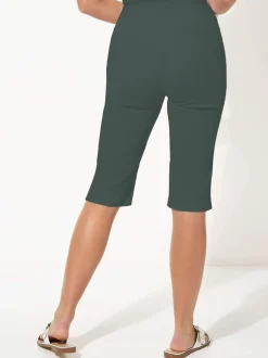 Roman - Short stretch longueur genoux vert foncé Outlet