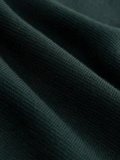 Next - Uni - Pull N.Premium Coupe classique 100% Coton Premium à fermeture éclair vert foncé Clearance