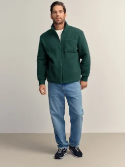 Next vert foncé - Zippé sur toute la longueur - Polaire en peau de mouton Discount