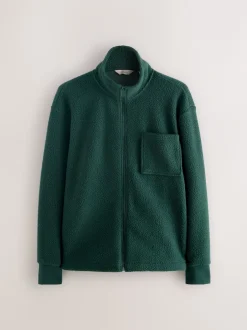 Next vert foncé - Zippé sur toute la longueur - Polaire en peau de mouton Discount