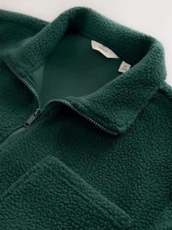 Next vert foncé - Zippé sur toute la longueur - Polaire en peau de mouton Discount